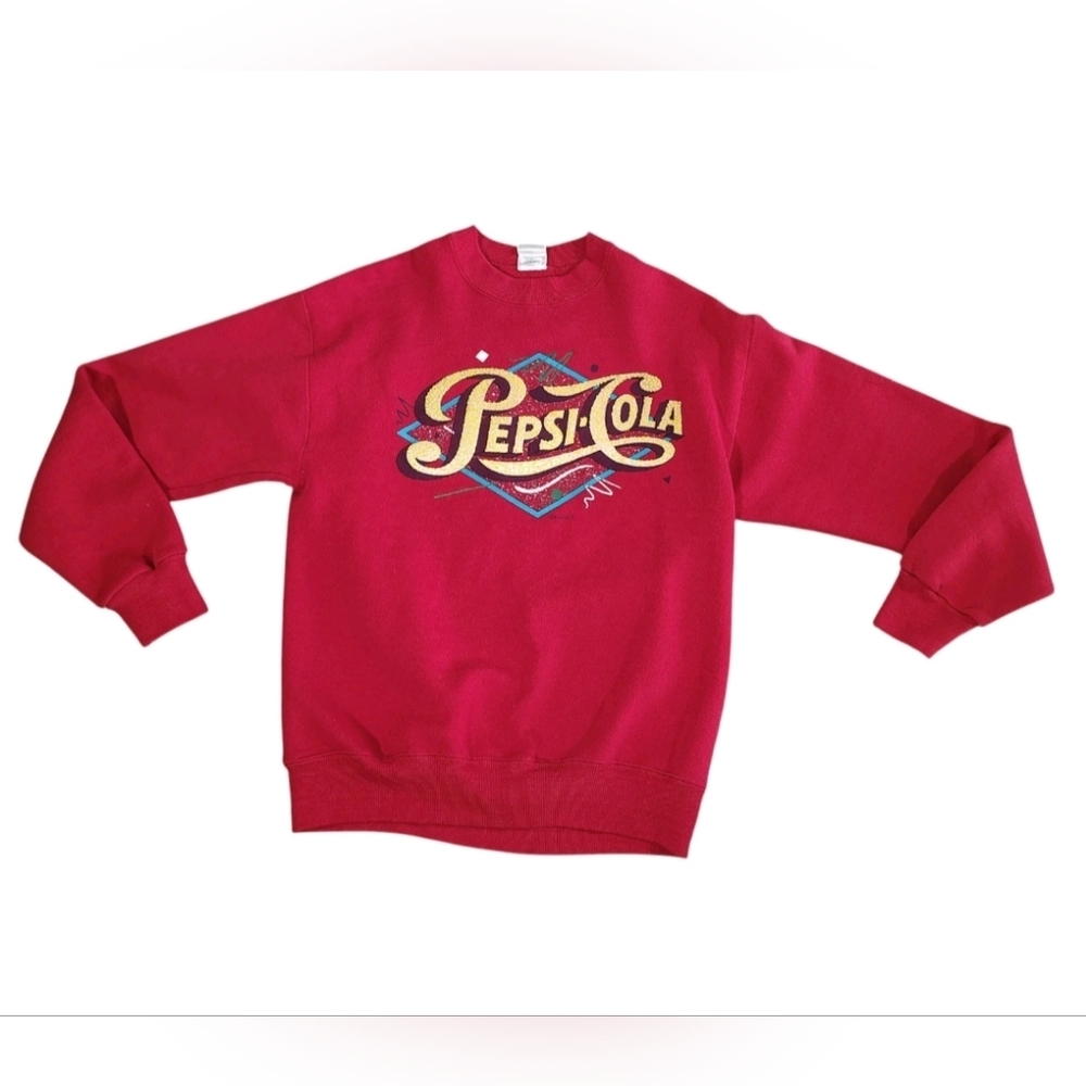 Vintage Pepsi Cola Sweatshirt Red 90s Graphic Crewneck Retro Logo Pullover SMALL